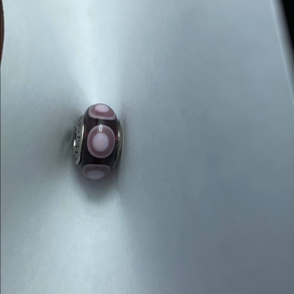 Authentic Pandora Purple Glass Ripple Charm - Picture 5 of 6